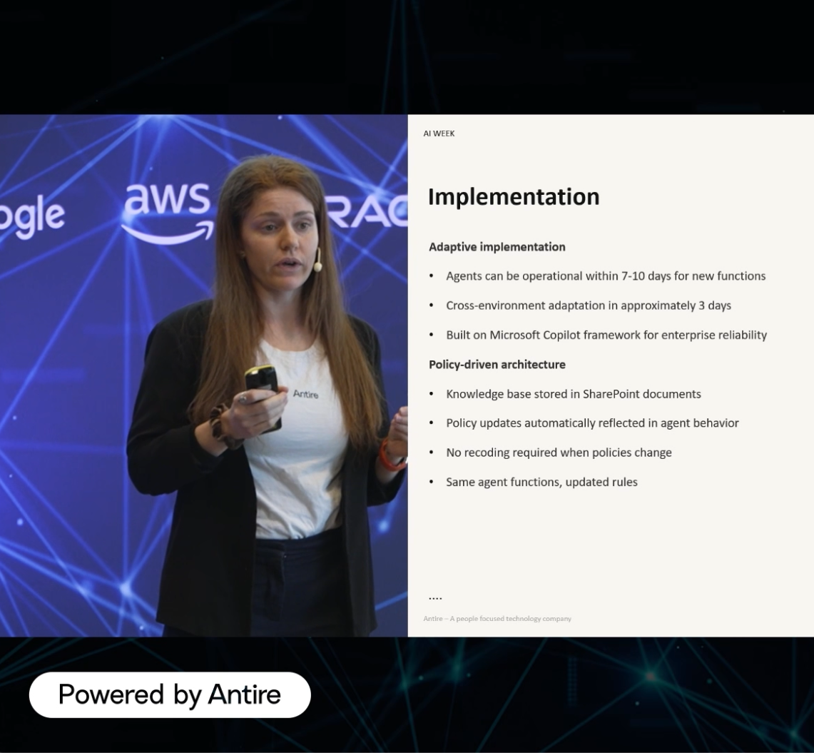 Laura Visuerte Almagro, ERP Solutions Architect at Antire presents AI agents at AI WEEK 2025